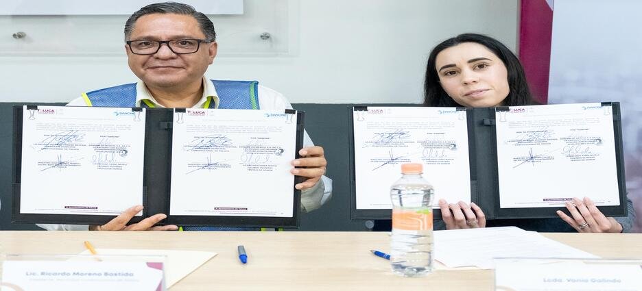 Alcalde Ricardo Moreno concreta alianza con Danone para rehabilitar espacios públicos de Toluca