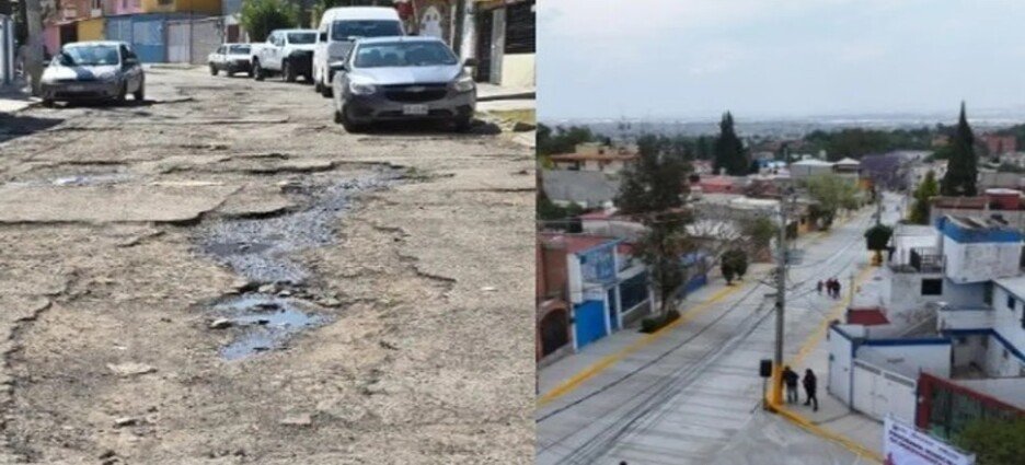 Repavimentan calle más deteriorada de Ecatepec