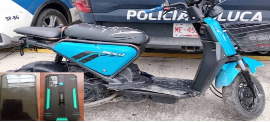 Policía de Toluca detiene a presuntos motorratones y recupera celulares robados